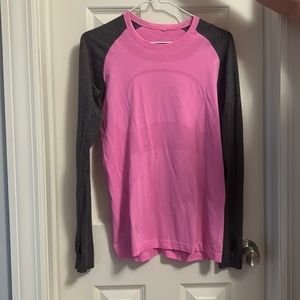 Lululemon Long Sleeve, Tags Removed on Inside (think size 4 or 6), Pink and Grey
